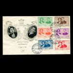 00877 - پاکت مهر روز عروسی محمدرضا شاه و ثریا اسفندیاری