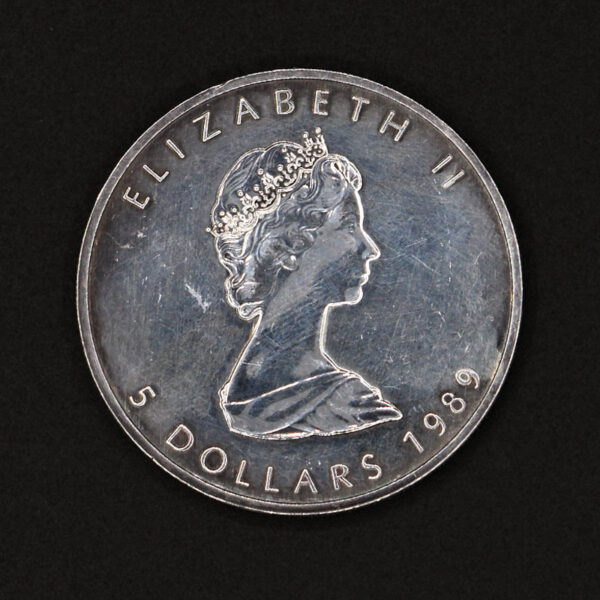 سکه نقره پنج دلار کانادا سال 1989 - Image 1
