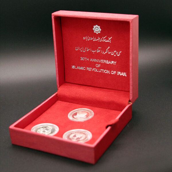 مدال یادبود سی امین سالگرد انقلاب اسلامی با جعبه فابریک و شناسنامه - Image 2