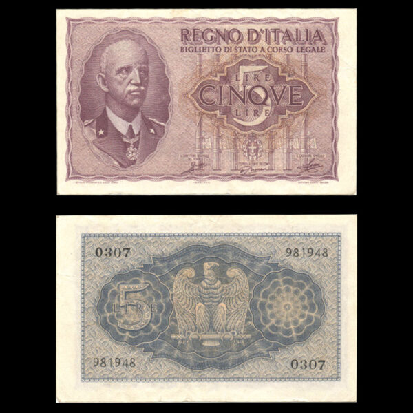 اسکناس 5 لیره ایتالیا بسیار کمیاب - Image 1