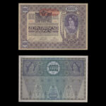 اسکناس 10000 کرون امپراتوری اتریش-مجارستان با مهر قرمز کمیاب