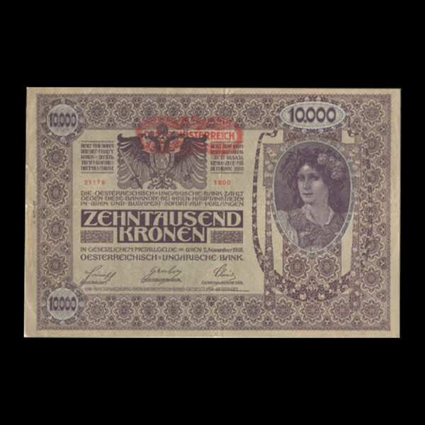 اسکناس 10000 کرون امپراتوری اتریش-مجارستان با مهر قرمز کمیاب - Image 2