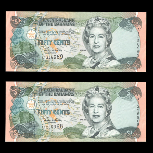 پنجاه سنت باهاماس با پرتره ملکه الیزابت - Image 1