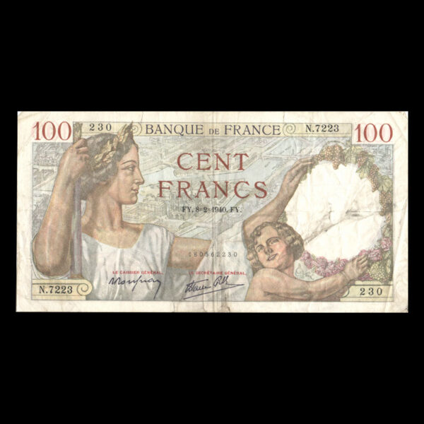 اسکناس 100 فرانک فرانسه نایاب و زیبا - Image 2