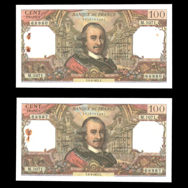 اسکناس 100 فرانک فرانسه مدل Corneille - سال 1966 - Image 2