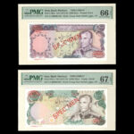 ست کامل اسکناس‌های specimen یگانه مهران از 20 ریال تا 10000 ریال گرید شده با کسر 1/1 - Image 6